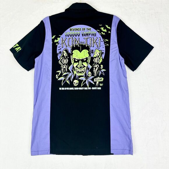 Killstar x Vince Ray Kon Tiki Bowling Shirt Size XS NEW Goth Emo Grunge Skater - Picture 1 of 9